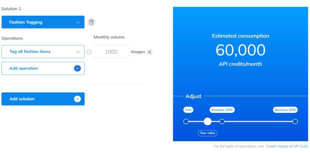 Use Ximilar's credit consumption calculator to optimise your monthly supply.
