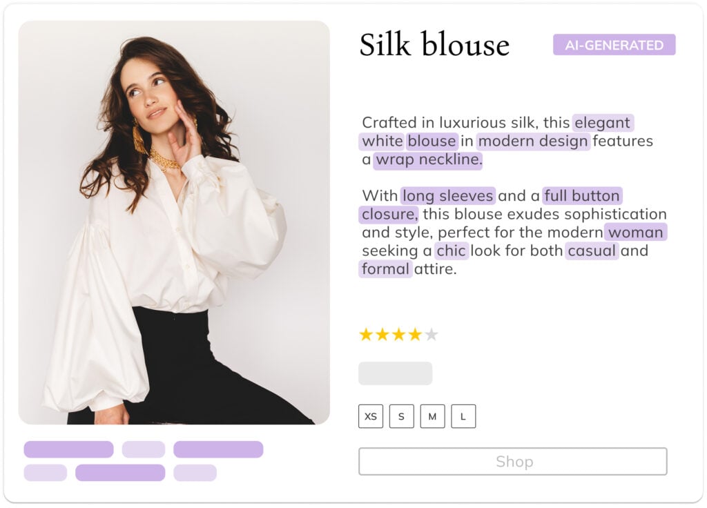 Save valuable time by automating product titles and descriptions for your product catalogs with Ximilar AI.