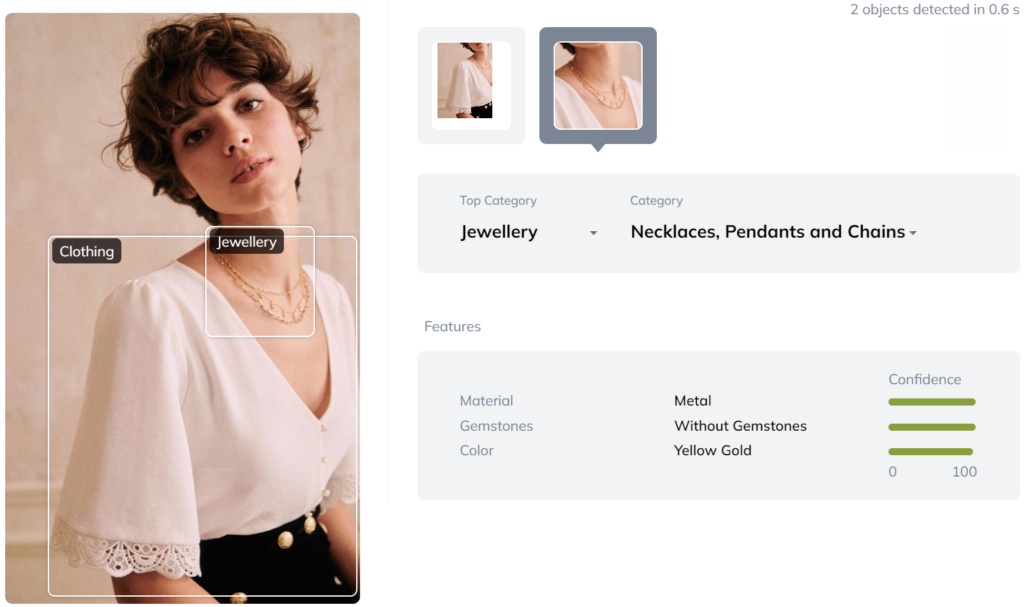 In the past, assigning relevant tags and texts to each product was a labor-intensive process, slowing down the listing of new inventory on fashion sites. Image tagging solved this issue and lowered the risk of human error.